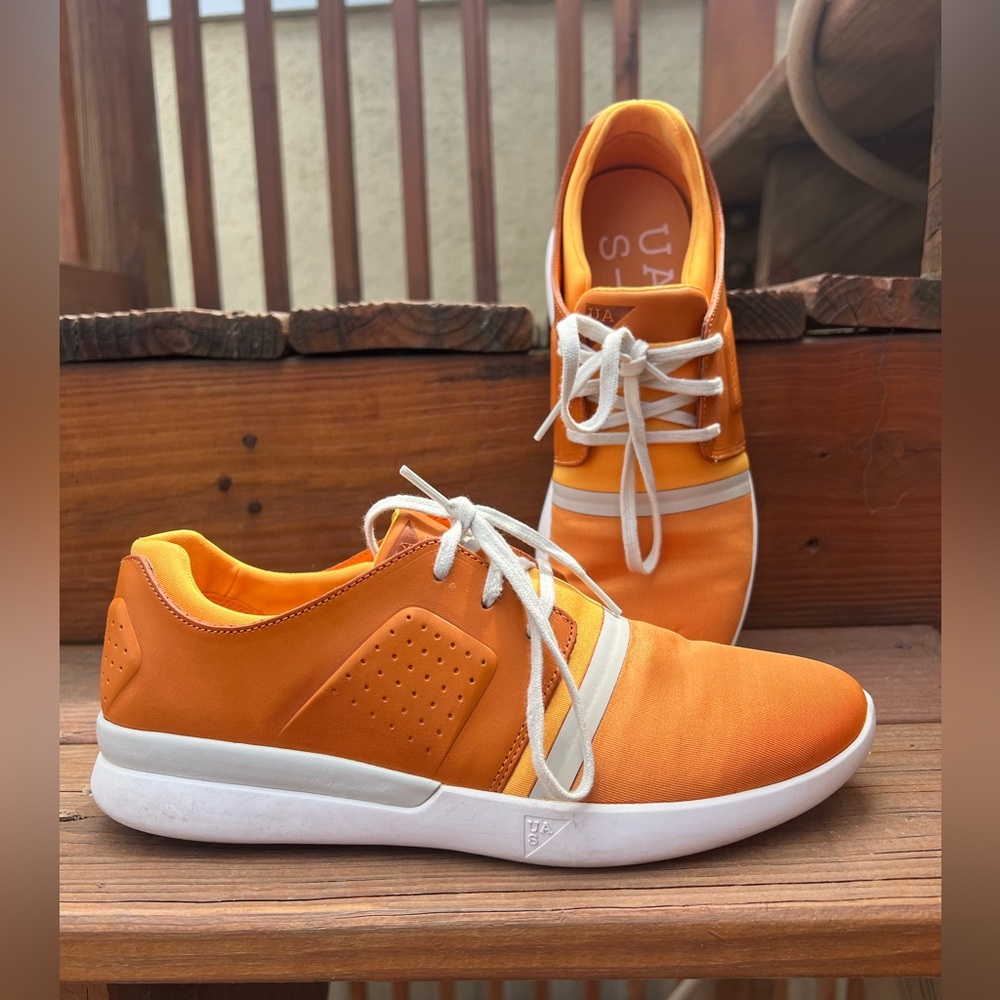 Under Armour Sportswear Women’s Leather and Fabric Sneakers size 10 Dark Orange - Picture 3 of 8